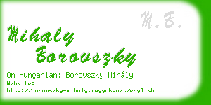 mihaly borovszky business card