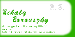 mihaly borovszky business card